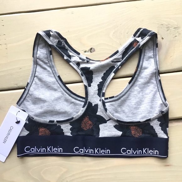 Calvin Klein Racerback Modern Cotton Floral Bra - Picture 8 of 8